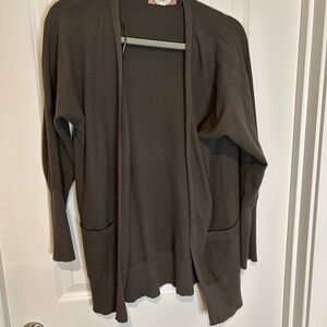 Women's Open Front Cardigan Sweater - Brown